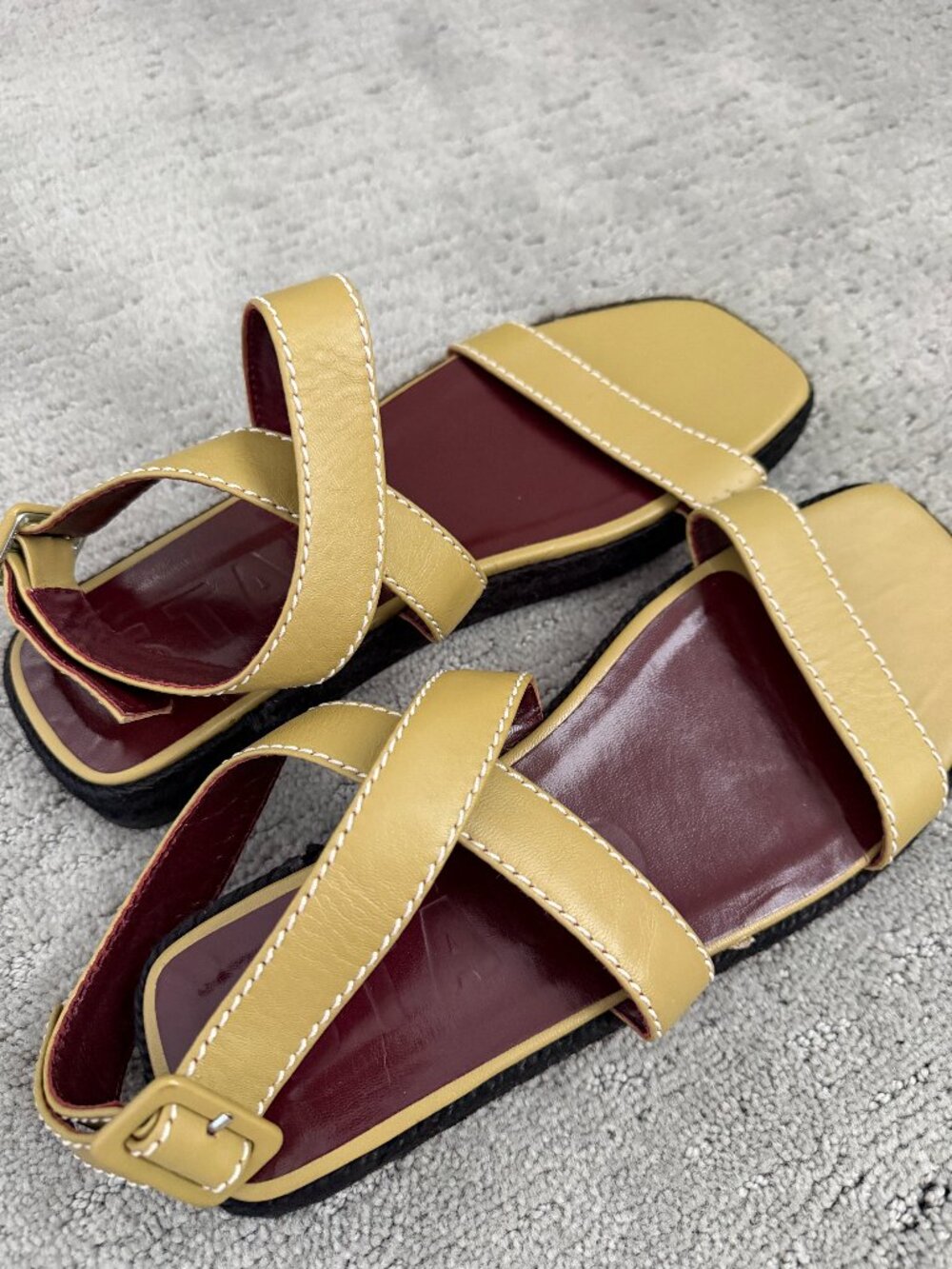 Staud Espadrille Sandals Olive Green Platform 41